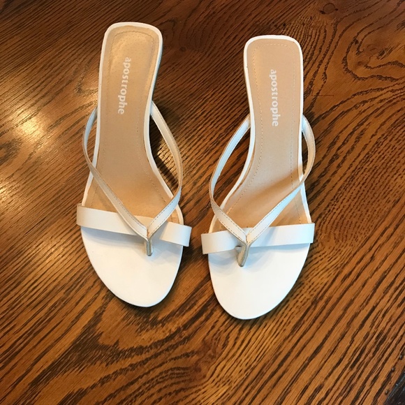 Apostrophe Shoes | White Thong Sandals | Poshmark